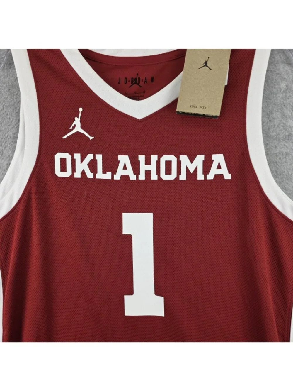 Jordan Oklahoma Sooners #1 Jersey Mens L Red Dri-FIT Basketball NCAA NWT